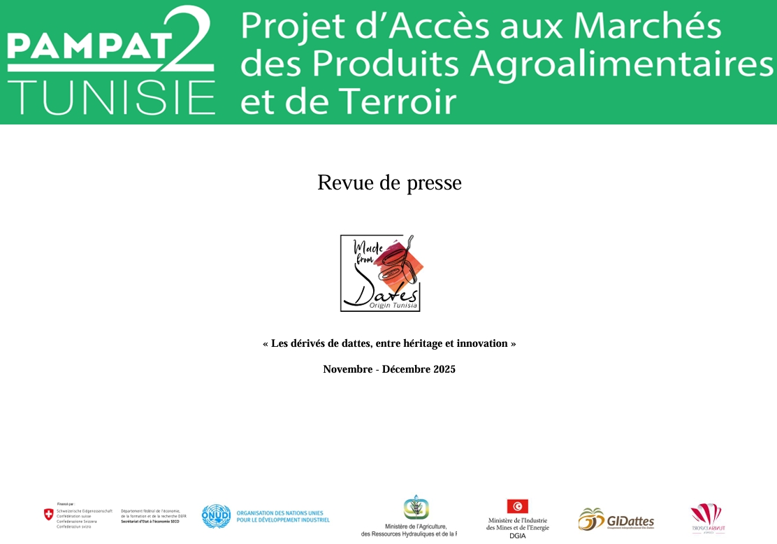 REVUE DE PRESSE « LES DERIVES DE DATTES, ENTRE HERITAGE ET INNOVATION » NOV 25